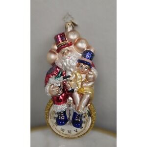 Vtg. Christopher Radko Ornament Santa Father Time Celebrate the Baby New Year Lg